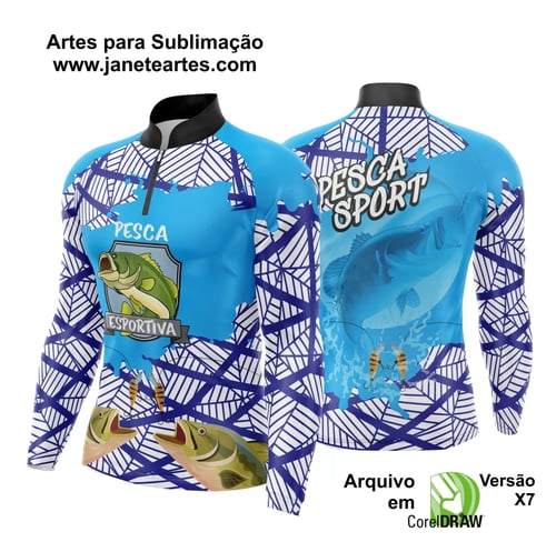Arte Template Camisa De Pesca Esportiva