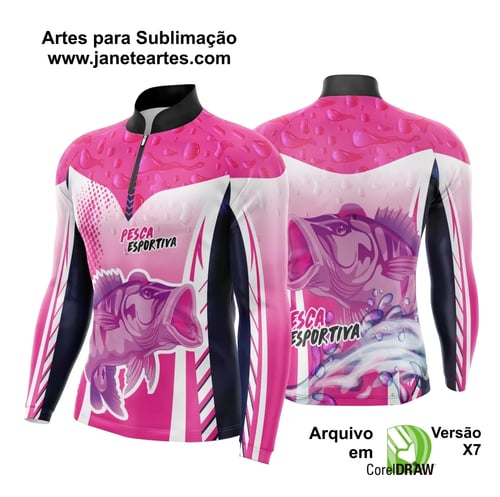 Arte Template Camisa De Pesca Esportiva