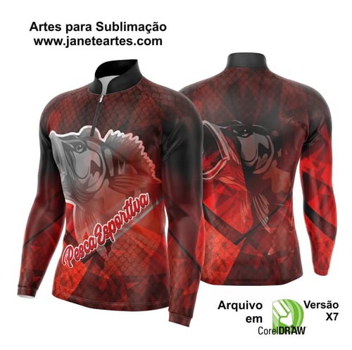 Arte Template Camisa De Pesca Esportiva