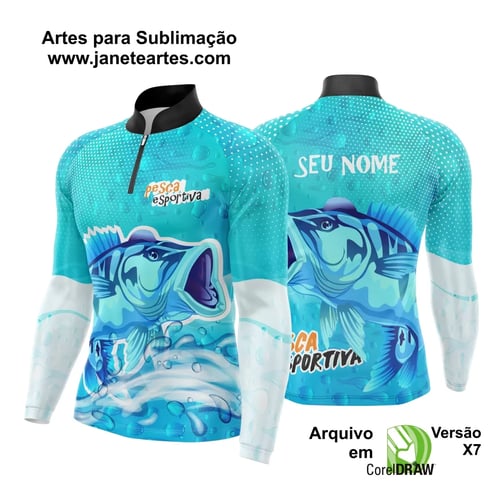 Arte Template Camisa De Pesca Esportiva