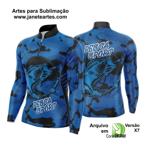 Arte Template Camisa De Pesca Esportiva