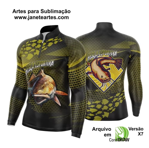 Arte Template Camisa De Pesca Esportiva