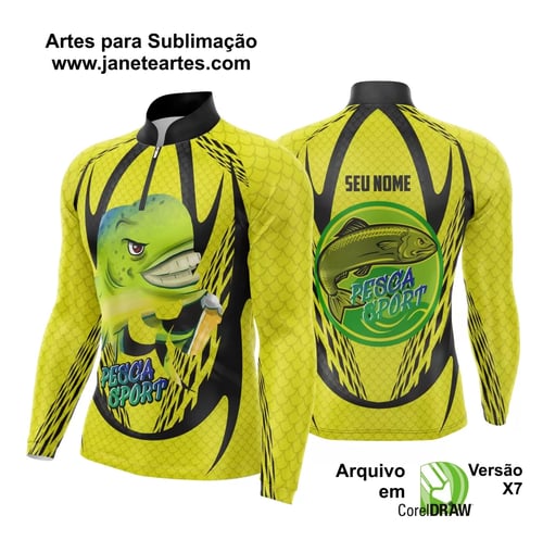 Arte Template Camisa De Pesca Esportiva