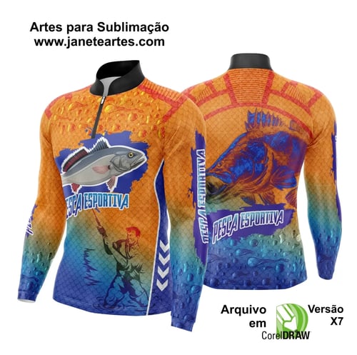 Arte Template Camisa De Pesca Esportiva
