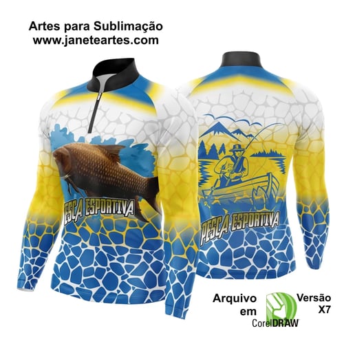 Arte Template Camisa De Pesca Esportiva