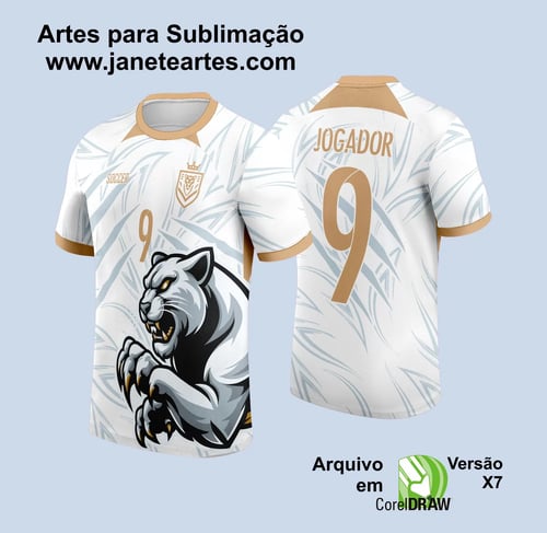 Arte Vetor Camisa InterClasse 2024 Pantera Branca com Dourado