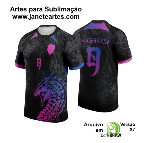 Arte Vetor Camisa InterClasse 2024 Dragão Degrade