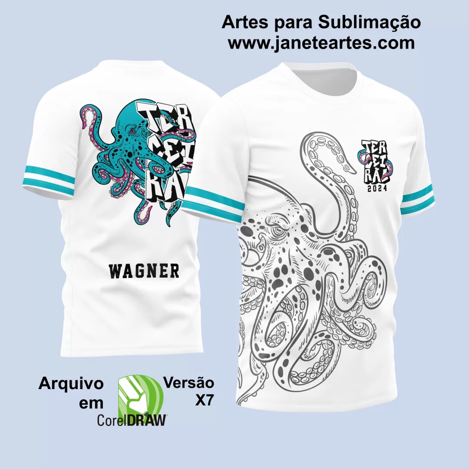 Arte Vetor Camisa Terceirão 2024  Polvo