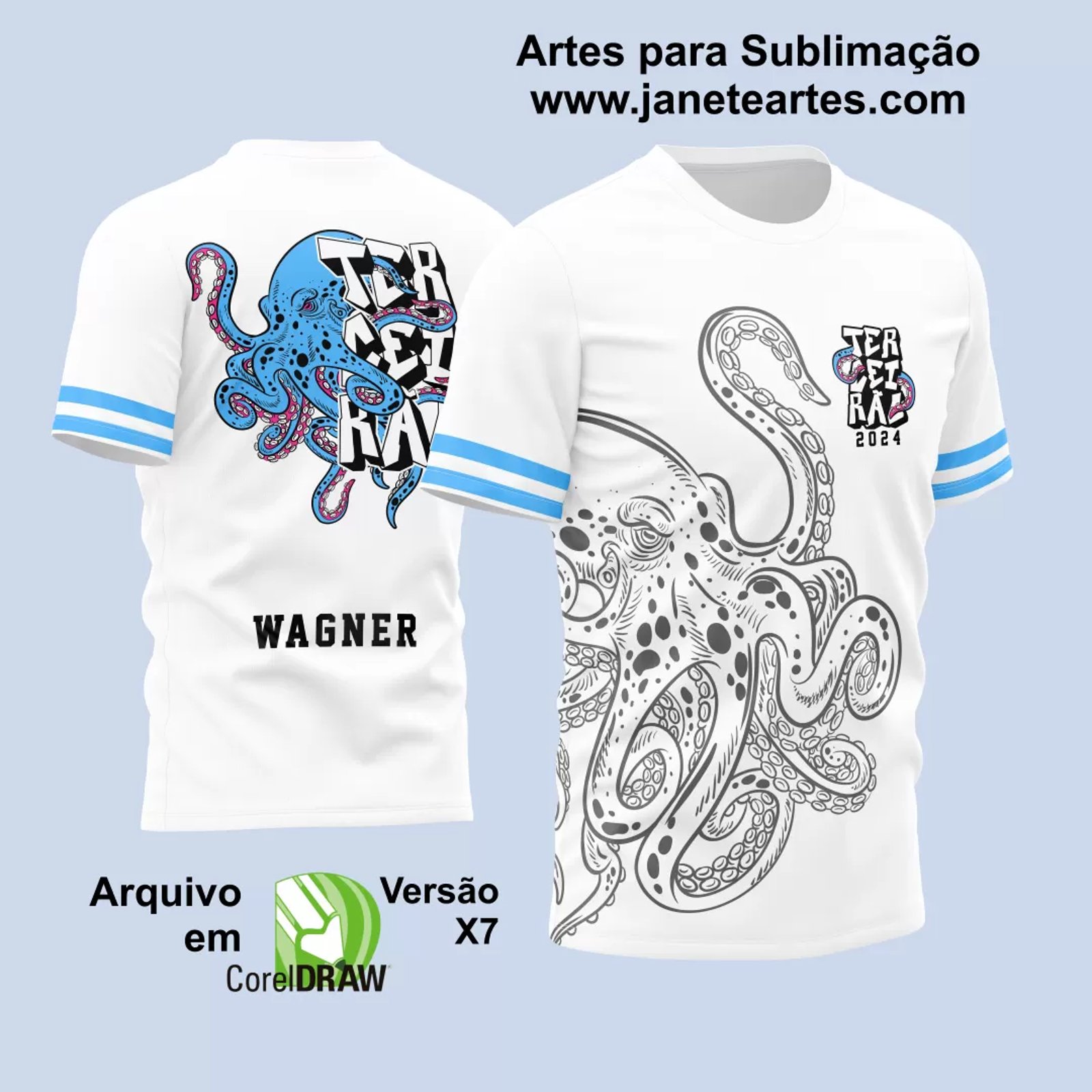 Arte Vetor Camisa Terceirão 2024  Polvo