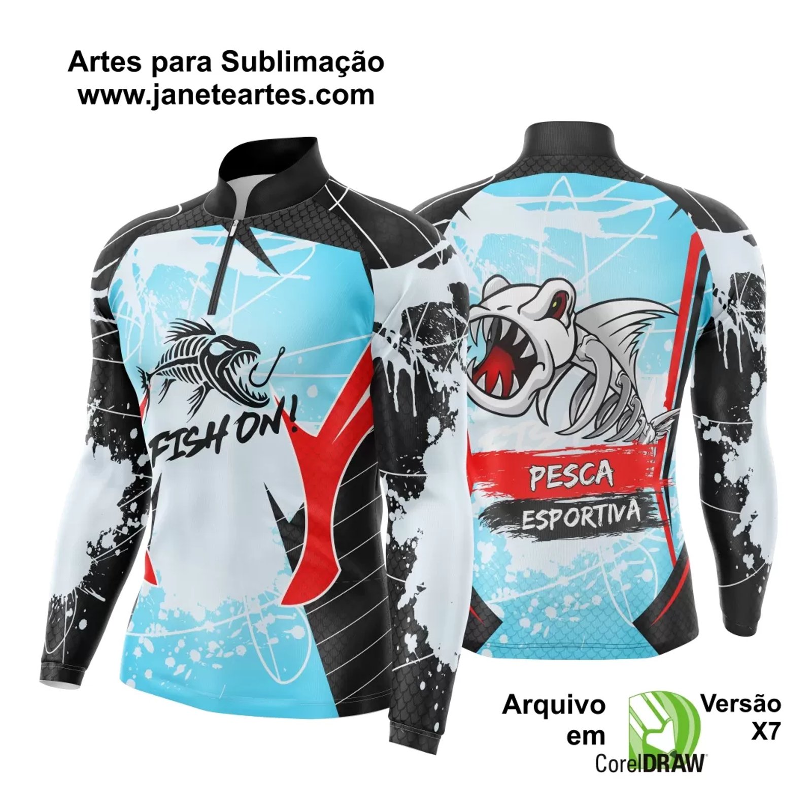 Arte Template Camisa De Pesca Esportiva