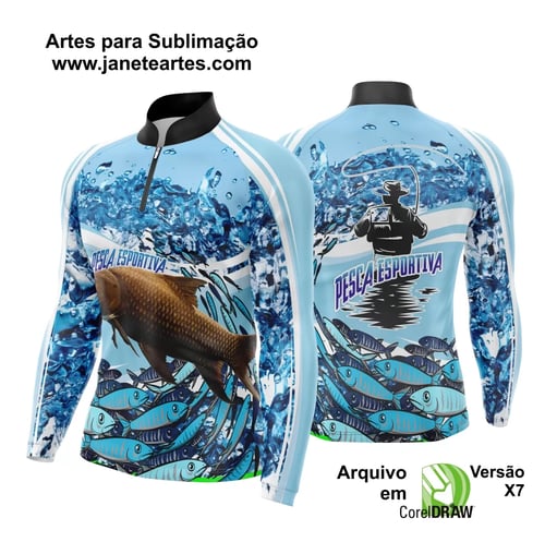 Arte Template Camisa De Pesca Esportiva