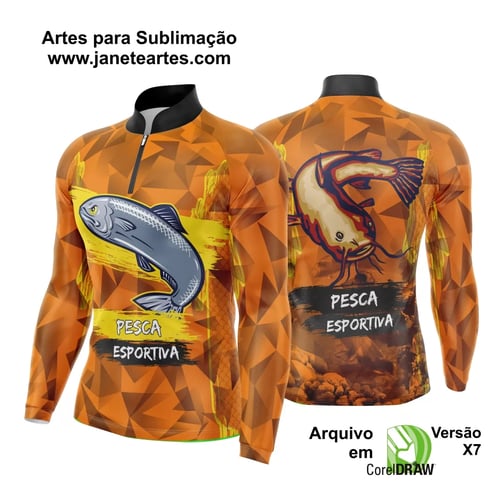 Arte Template Camisa De Pesca Esportiva