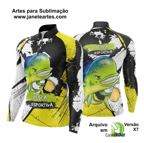 Arte Template Camisa De Pesca Esportiva