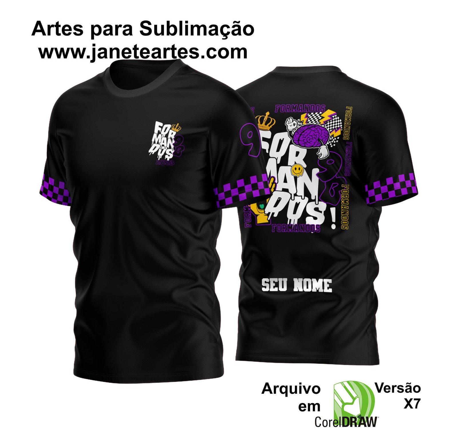 Arte vetorial personalizada para camisa de formandos do nono ano de 2023. - Janete Artes
