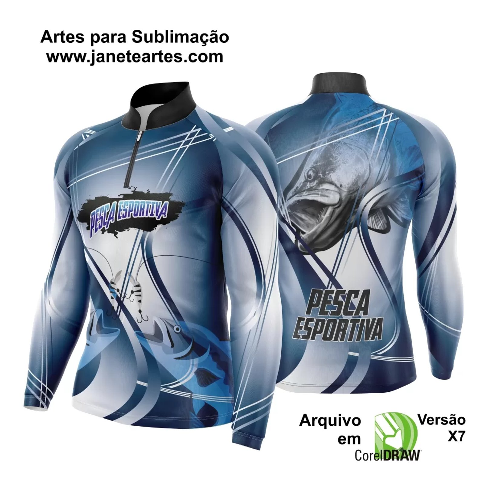 Arte Camisa Pesca Fishing Esportiva