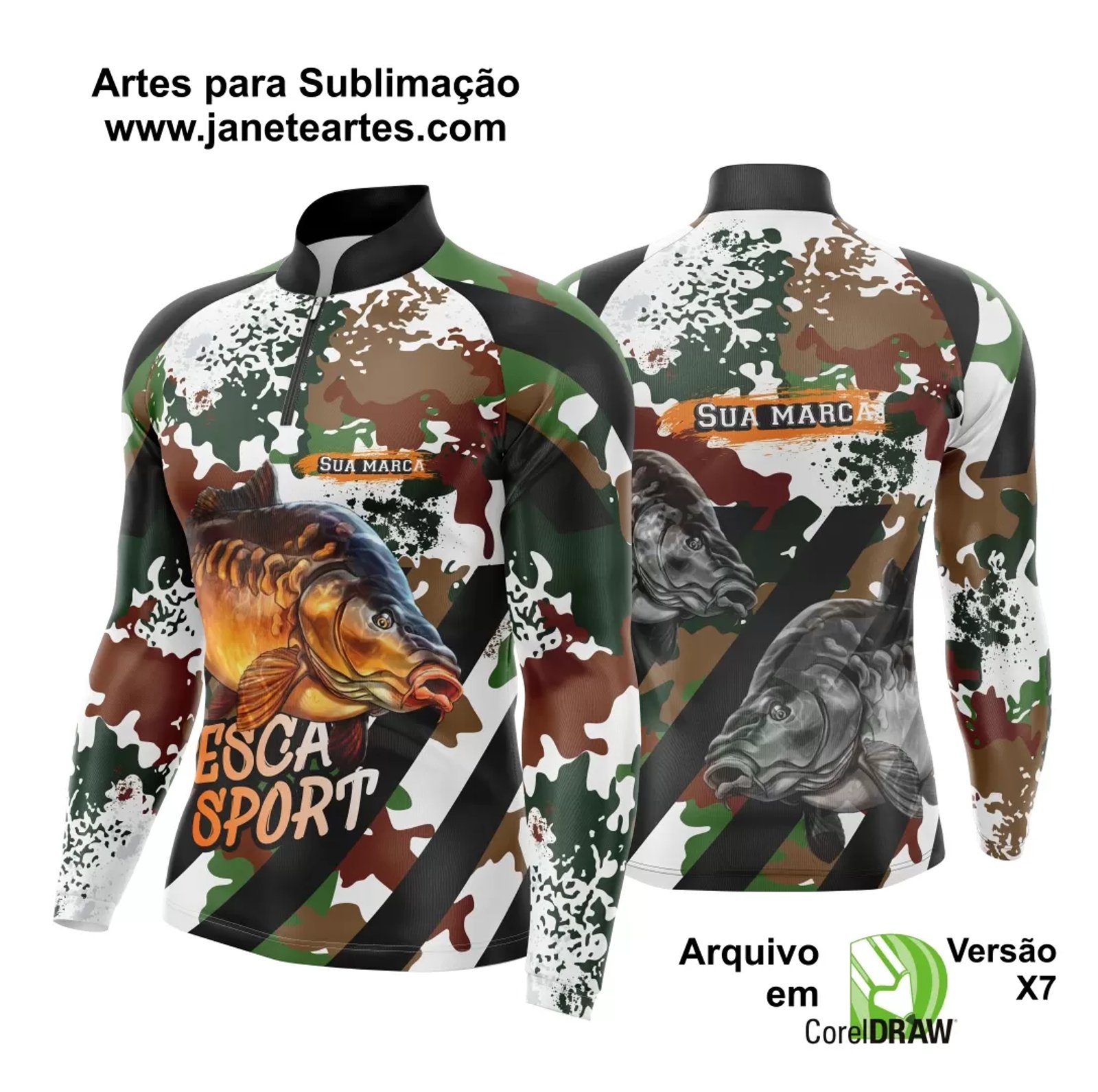 Arte Camisa Pesca Fishing Esportiva