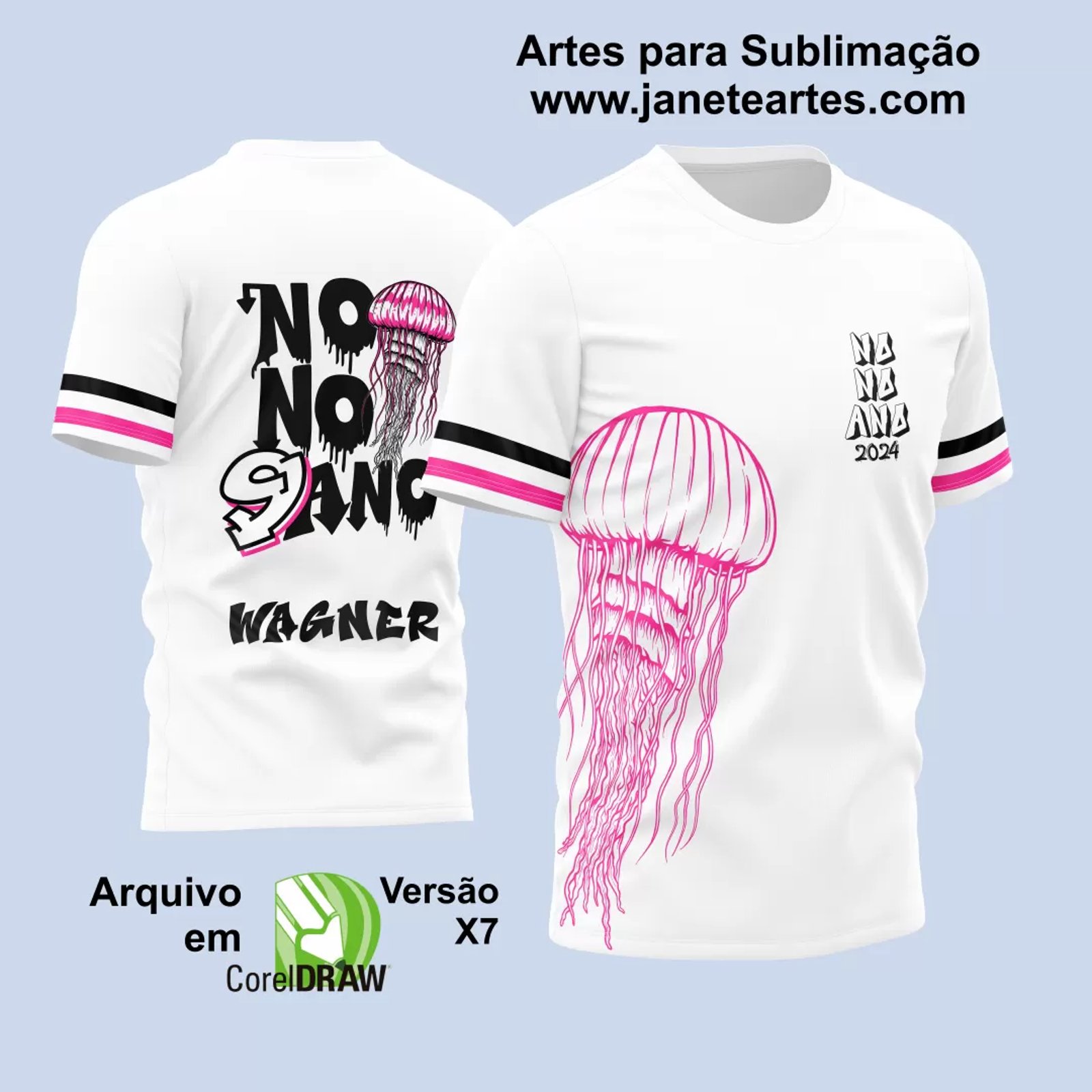 Arte Vetor Camisa Nono Ano 2024 Água-Viva