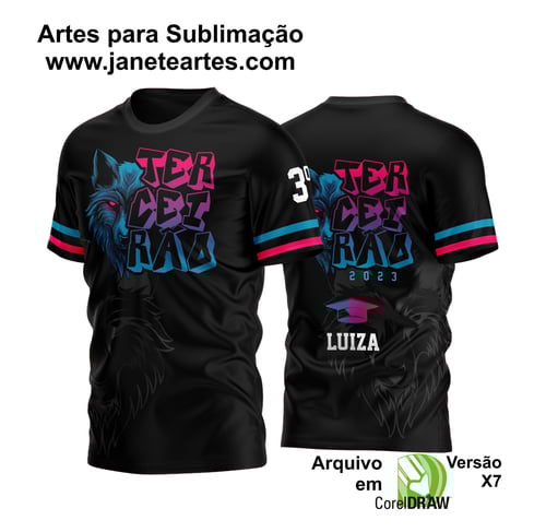 Arte Vetor Camisa Terceirão Lobo - Silk - Sublimação