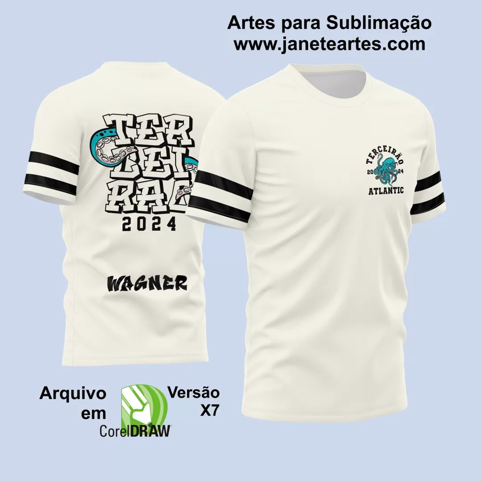 Arte Vetor Camisa Terceirão 2024 Polvo