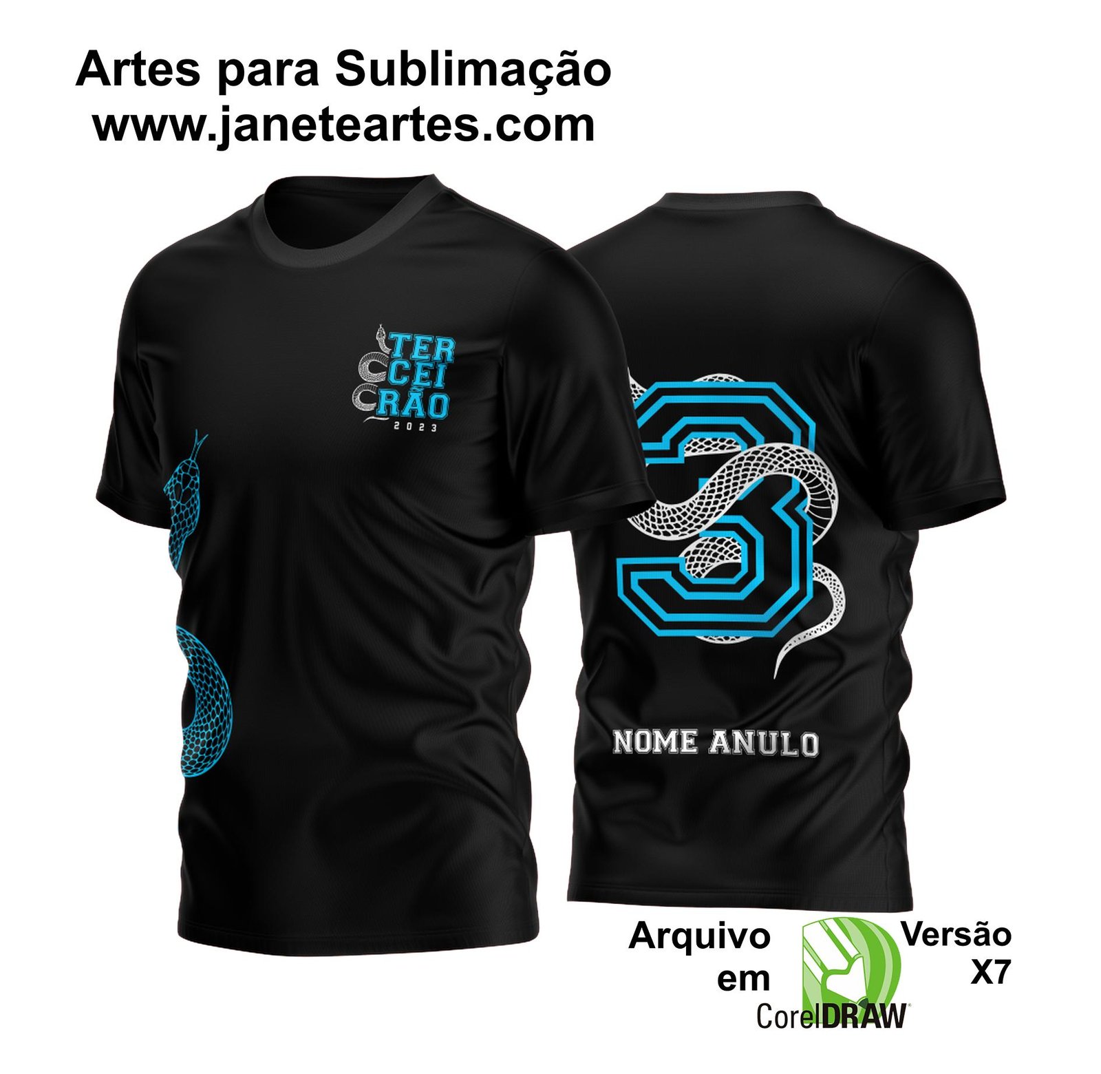  Arte Vetor Camisa Terceirão Cobra Venenosa - Silk - Sublimação