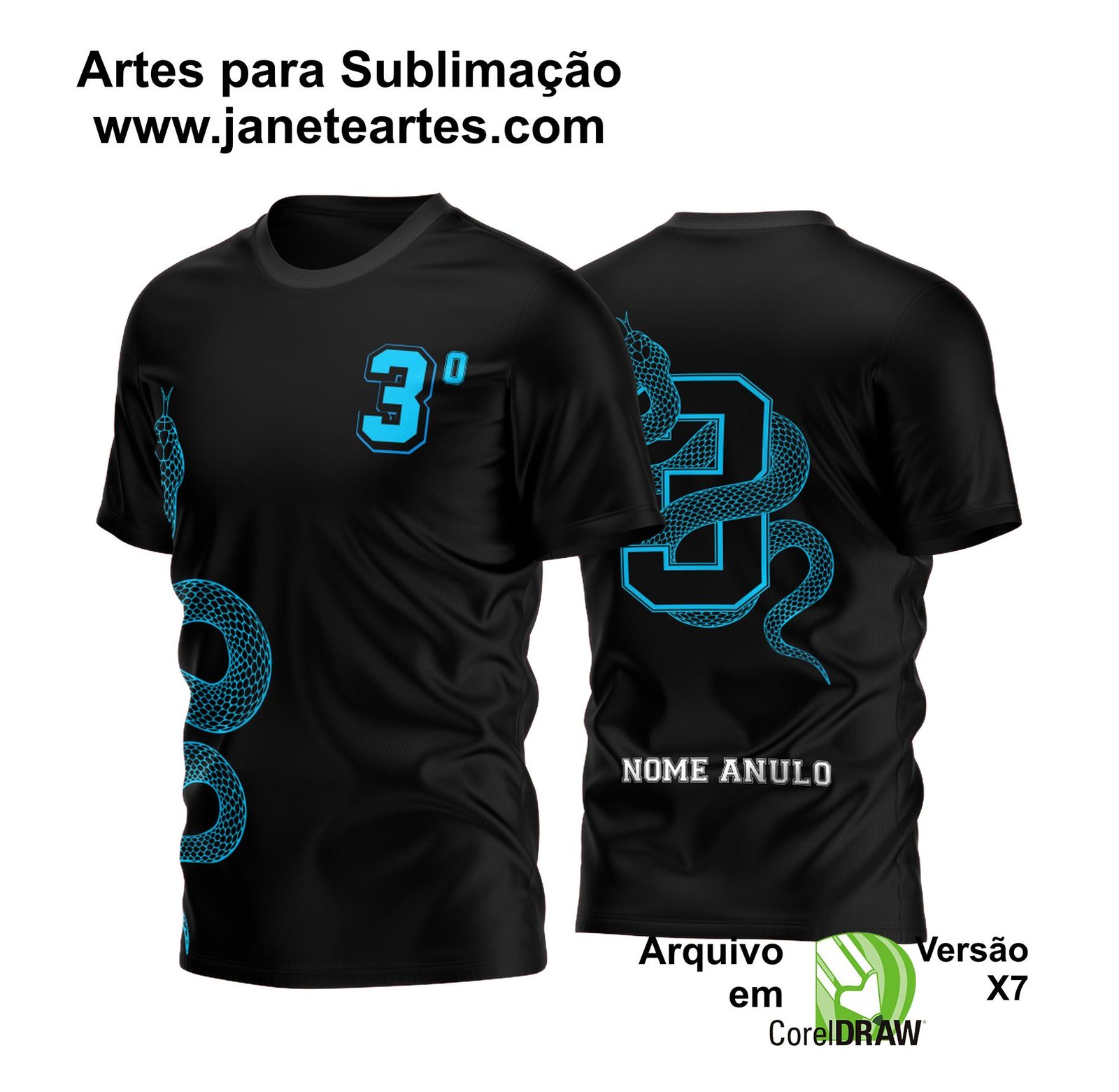 Arte Vetor Camisa Terceirão Cobra Modelo B - Silk - Sublimação