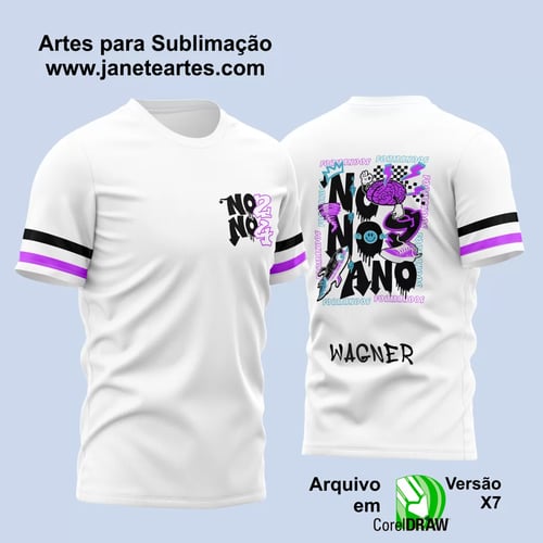 Arte Vetor Camisa Nono Ano 2024 Foguete - Branca Arte Vetor Camisa Nono Ano 2024 Foguete - Branca