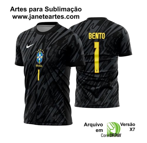 Arte Vetor Camisa Brasil Goleiro 2024 - 2025 + Fonte TTF Arte Vetor Camisa Brasil Goleiro 2024 - 2025 + Fonte TTF