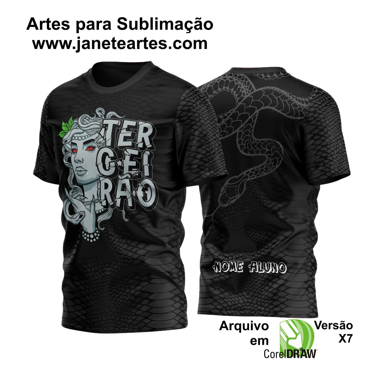 Arte Vetor Camisa Terceirão Medusa Lenda