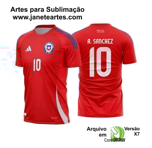 Arte Vetor Camisa Chile Titular 2024 - 2025 Arte Vetor Camisa Chile Titular 2024 - 2025