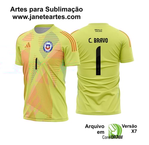 Arte Vetor Camisa Chile Goleiro 2024 - 2025 Arte Vetor Camisa Chile Goleiro 2024 - 2025