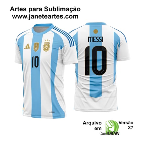 Arte Vetor Camisa Argentina Titular 2024 - 2025