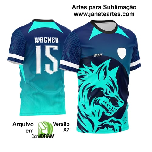 Arte Vetor Camisa Interclasse Lobo Degrade 2024