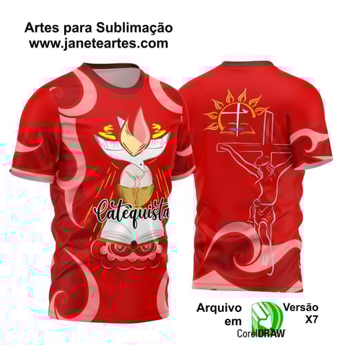 Arte Camisa Vetor Religião - Catequista Vermelha