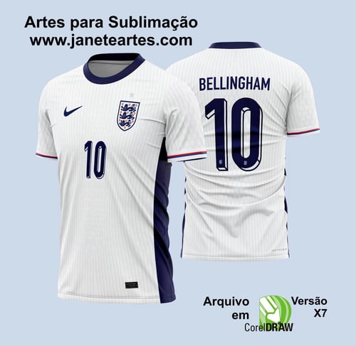 Arte Vetor Camisa Inglaterra Titular 2024 - 2025
