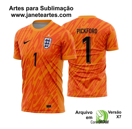 Arte Vetor Camisa Inglaterra Goleiro 2024 - 2025 Arte Vetor Camisa Inglaterra Goleiro 2024 - 2025