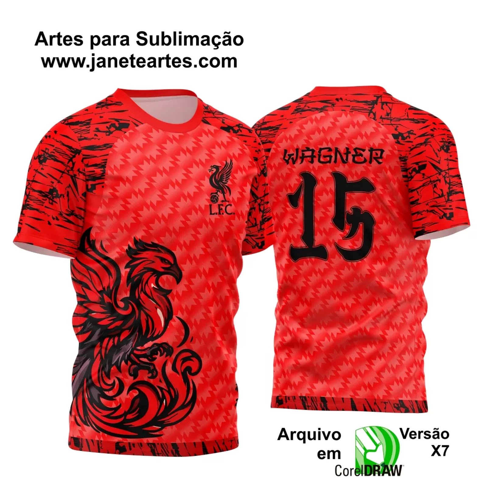 Arte Vetor Camisa InterClasse Fênix Vermelha