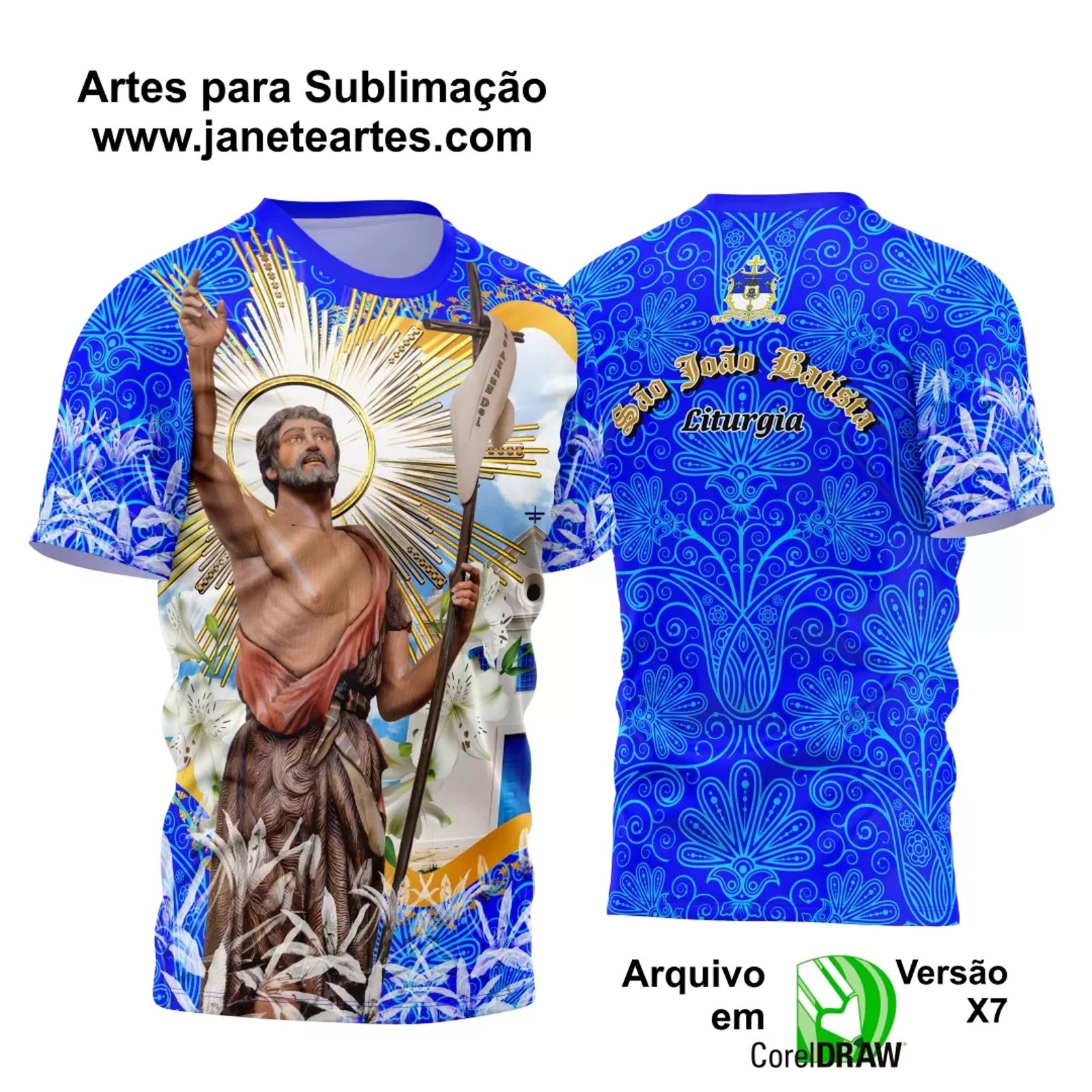 Arte Camisa Estampa Religião 2025 - São João Batista