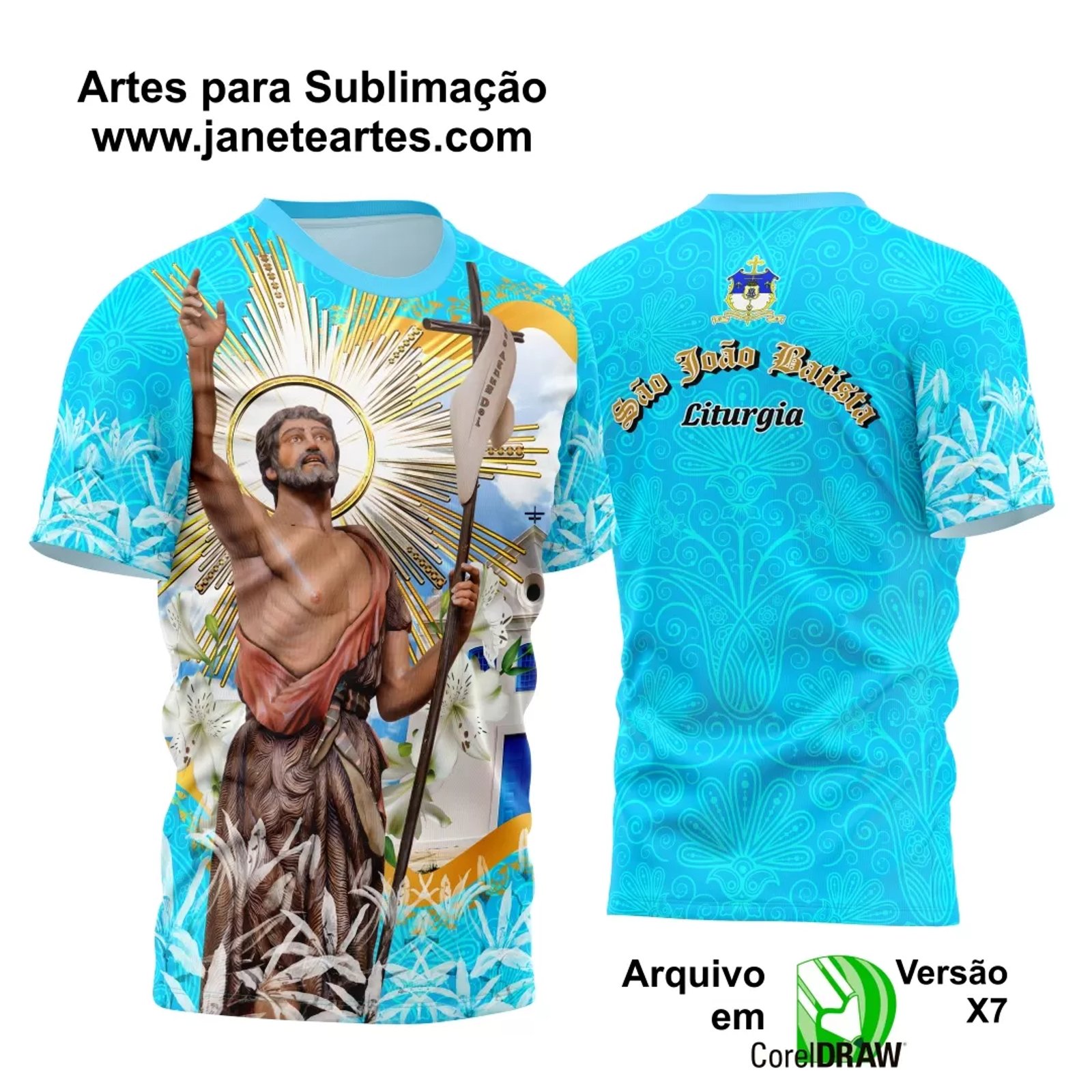 Arte Camisa Estampa Religião 2025 - São João Batista