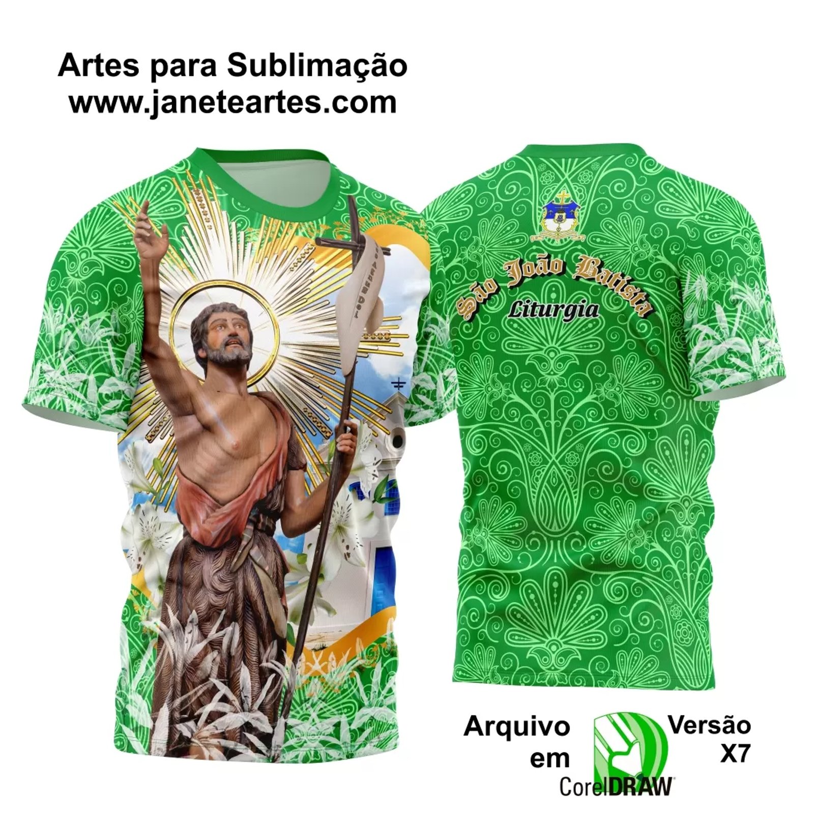 Arte Camisa Estampa Religião 2025 - São João Batista