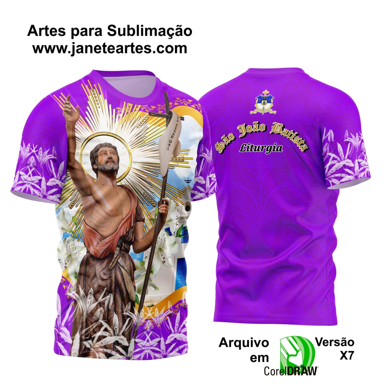 Arte Camisa Estampa Religião 2025 - São João Batista
