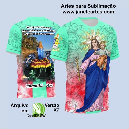 Arte Estampa Camisa Religião 2024 - Nossa Senhora Auxiliadora