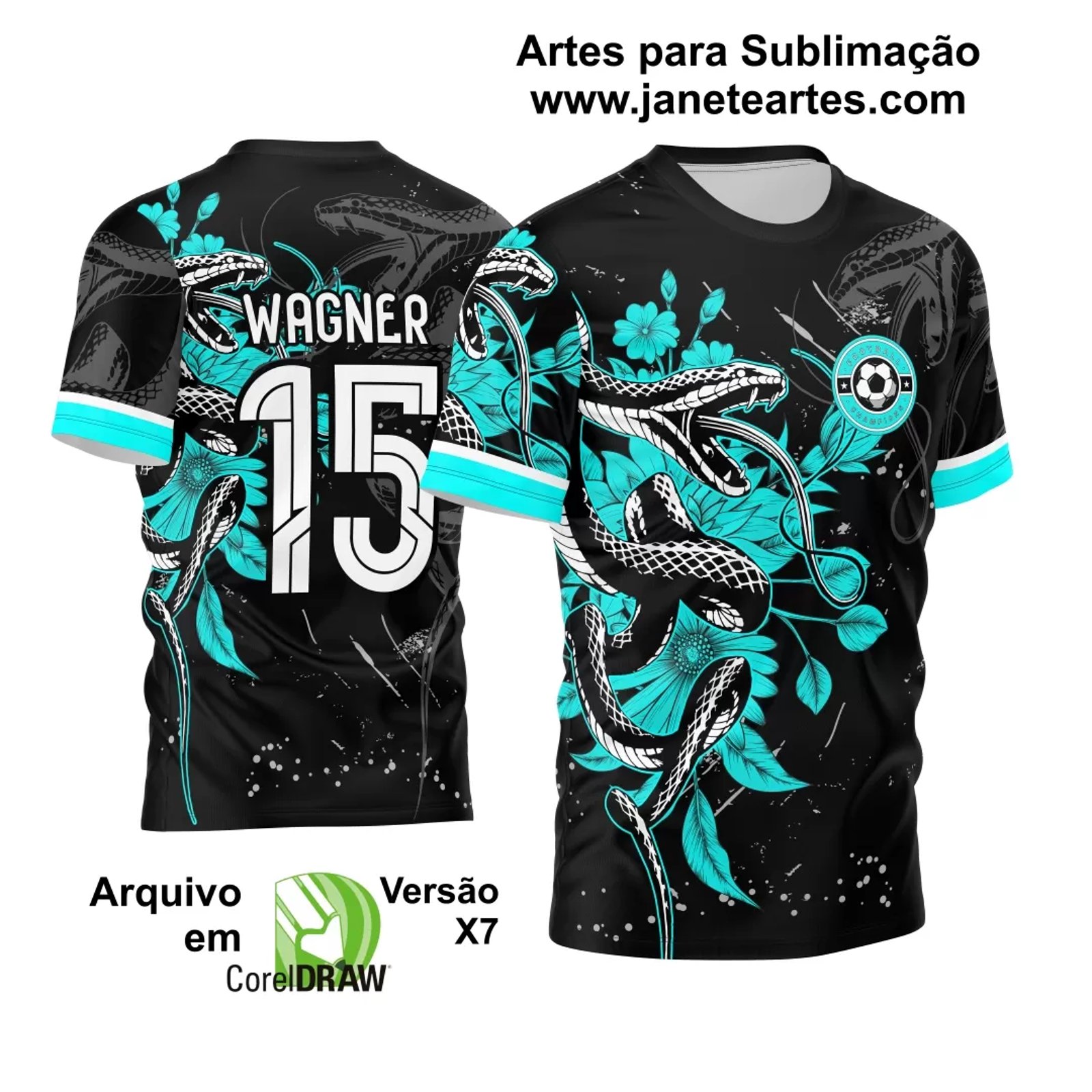 Arte Vetor Camisa Interclasse Cobra Serpente Floral 2024 