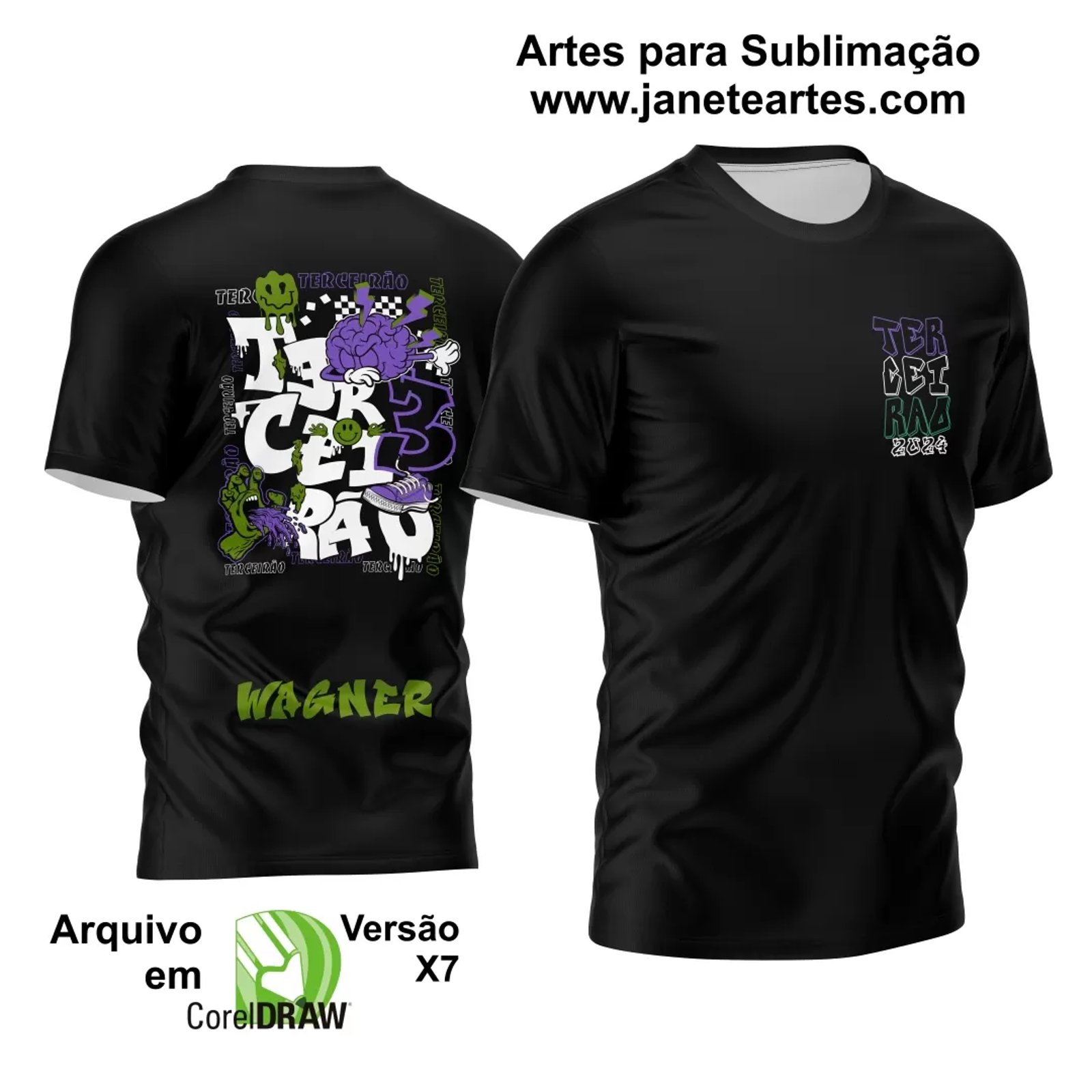 Arte Vetor Camisa Terceirão 2024 Mão