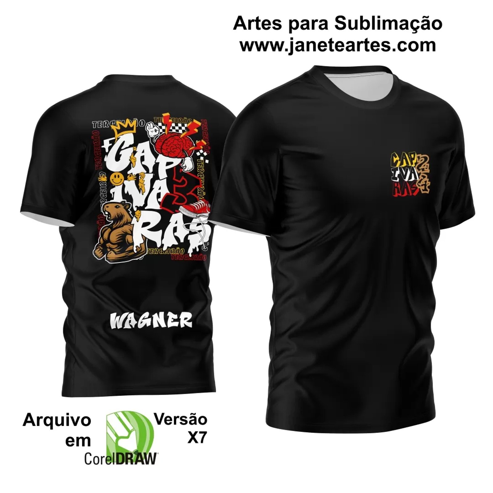 Arte Vetor Camisa Terceirão 2024 Capivara