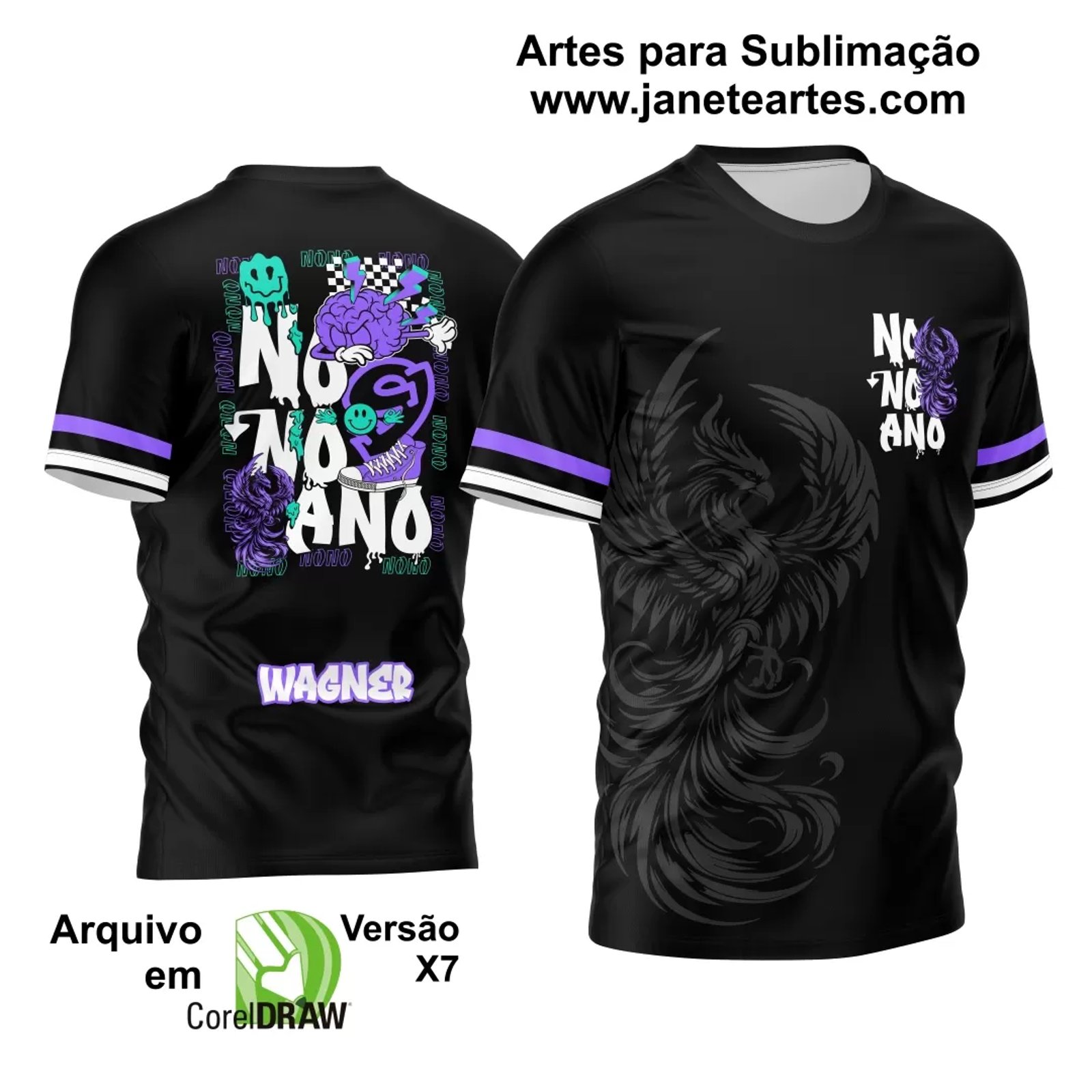 Arte Vetor Camisa Nono Ano Fênix 2024 - Janete Artes
