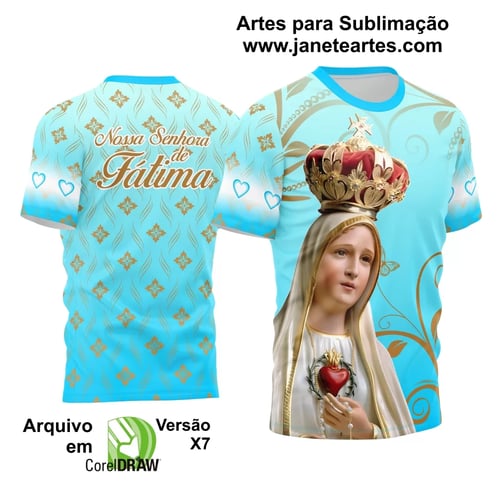 Arte Estampa Camisa Religião Nossa Senhora de Fátima 2024