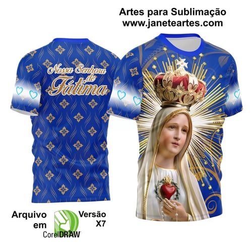 Arte Estampa Camisa Religião Nossa Senhora de Fátima 2024