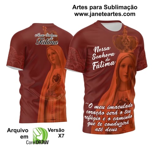Arte Estampa Camisa Religião Nossa Senhora de Fátima 2024