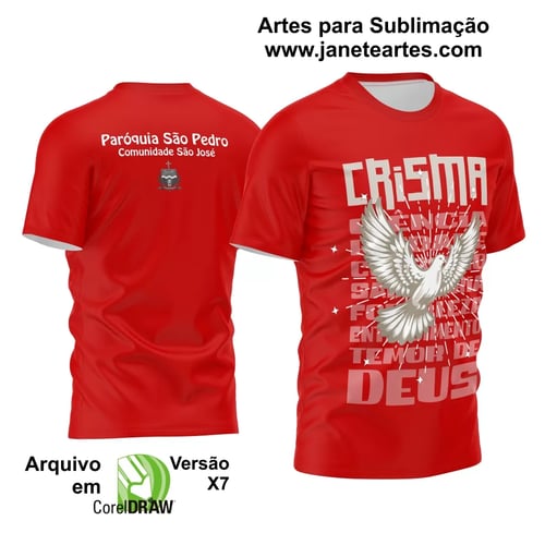 Arte Estampa Camisa Religião Crisma 2024