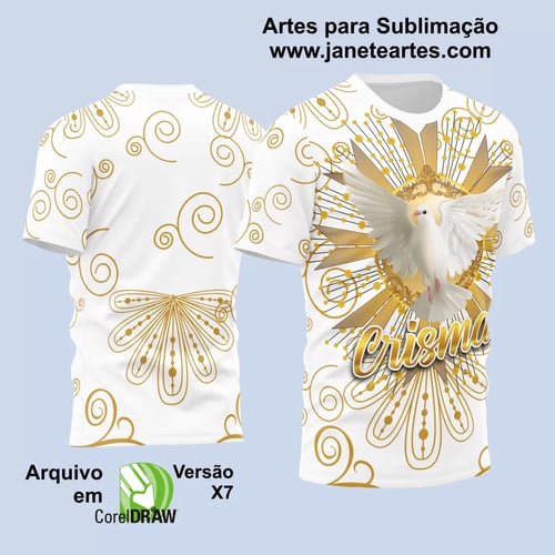 Arte Estampa Camisa Religião Crisma 2024